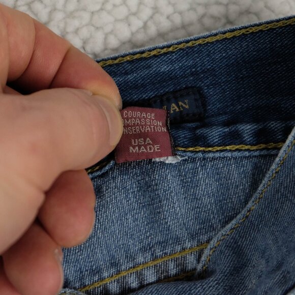 Agave Jeans Mens 36x32 Blue Waterman Straight Leg Medium Wash Denim USA Made - Picture 12 of 14